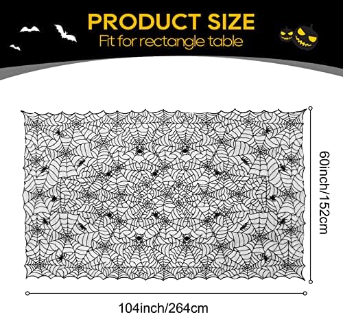 eZAKKA Black Lace Halloween Tablecloth - 60x104 Inch Rectangle Spider Web