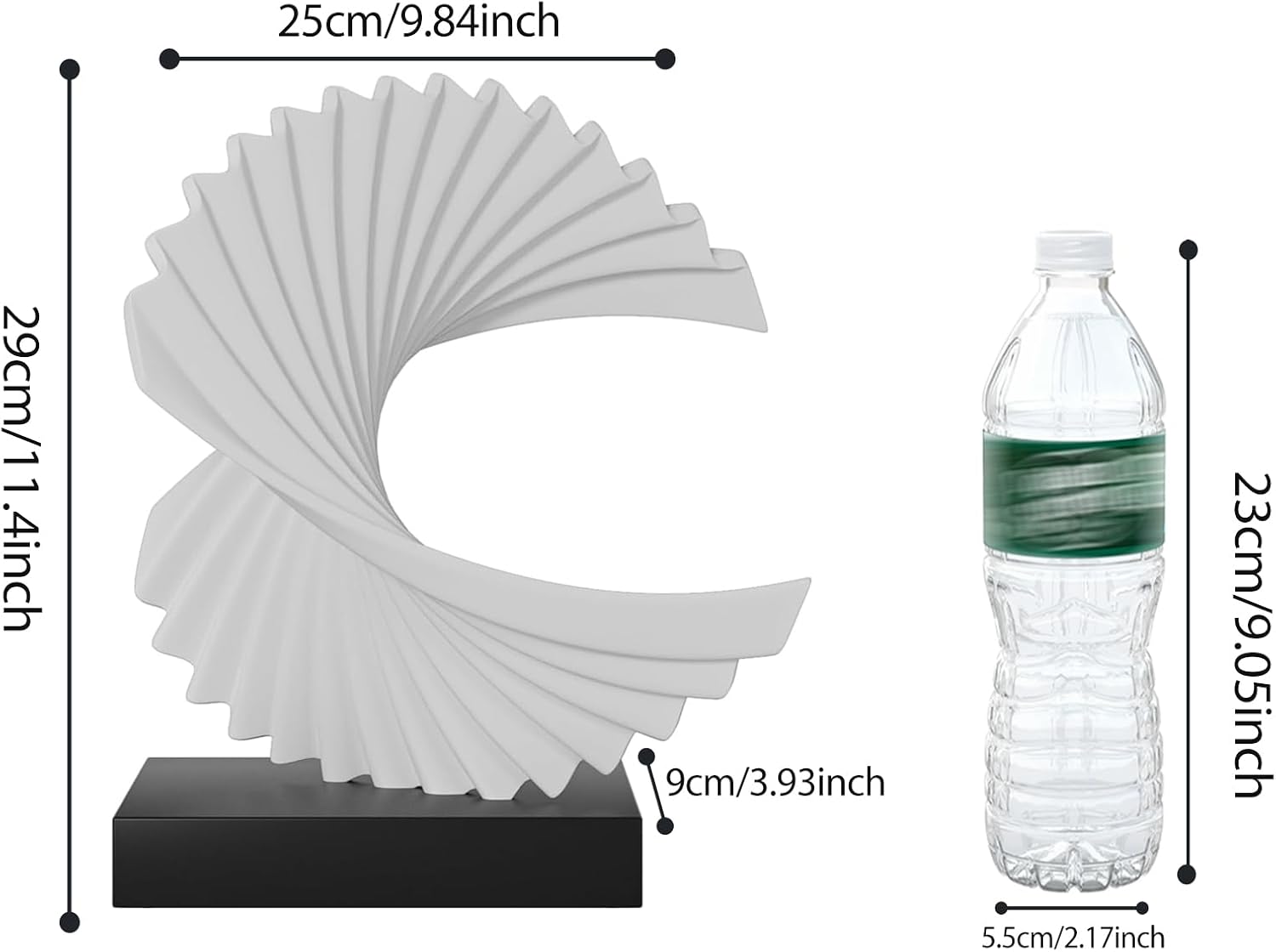 Abstract Statues / Modern Funky Wave Sea Ornament / White / Wave Statue