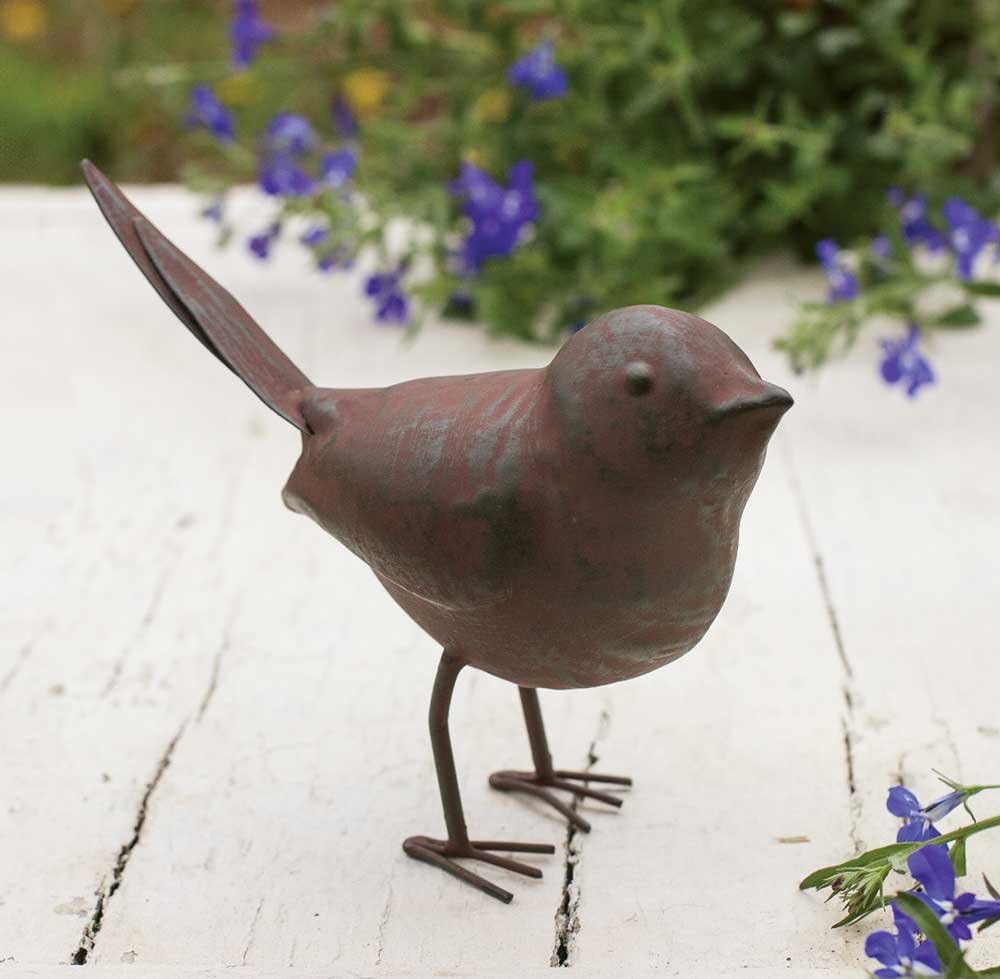 Decorative Small Songbird Song Bird Statue Figurine Home Décor / Ser of 1 / Brown / 5.5 x 4 x 2