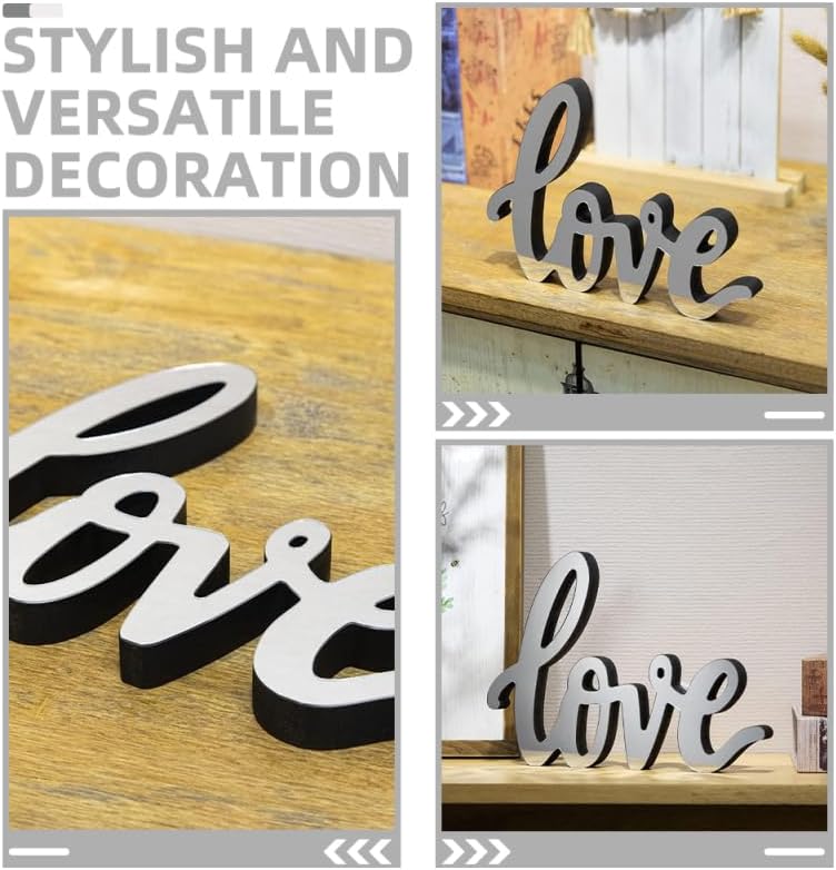 Mirror Surface Decor Letter Sign Love Desk Ornament Acrylic Freestanding Tabletop Sign