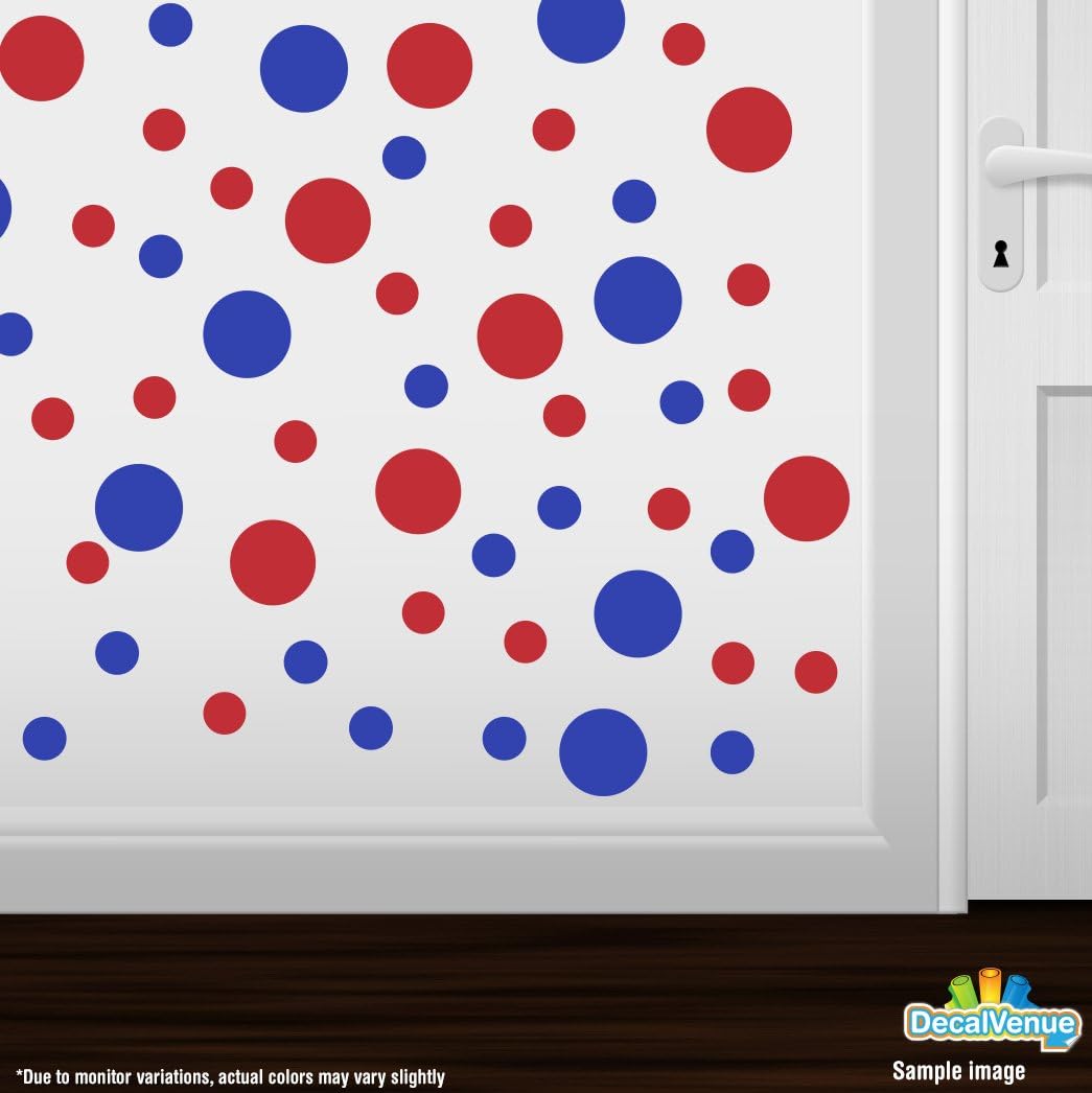 /Red Vinyl Wall Stickers / 30 Decals / Blue