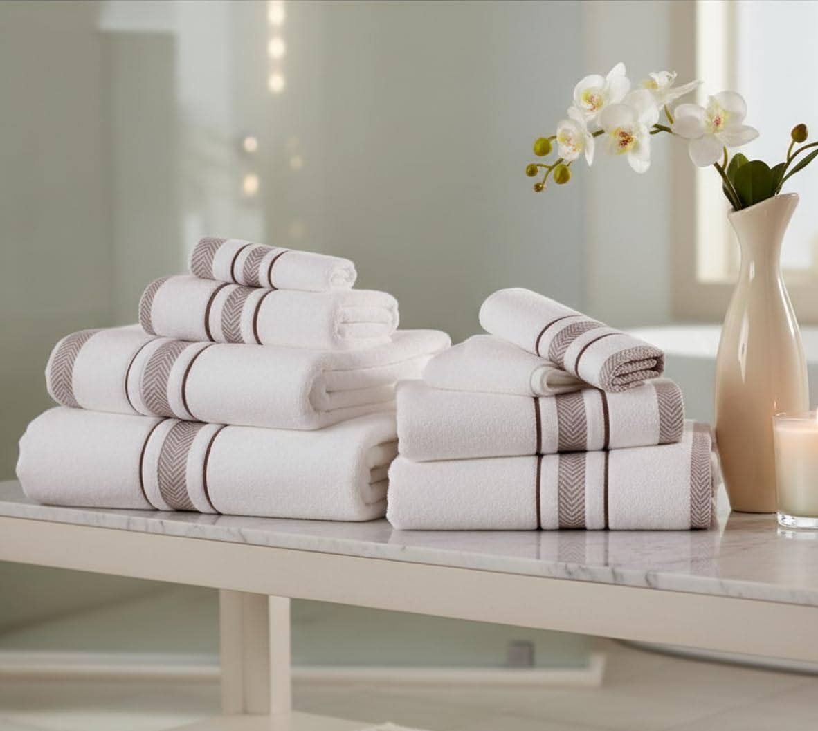Bath Towels Set for Bathroom – Luxury 6-Piece Cotton Towels, Soft Absorbent & Quick Dry, 600 GSM Bath Towels for