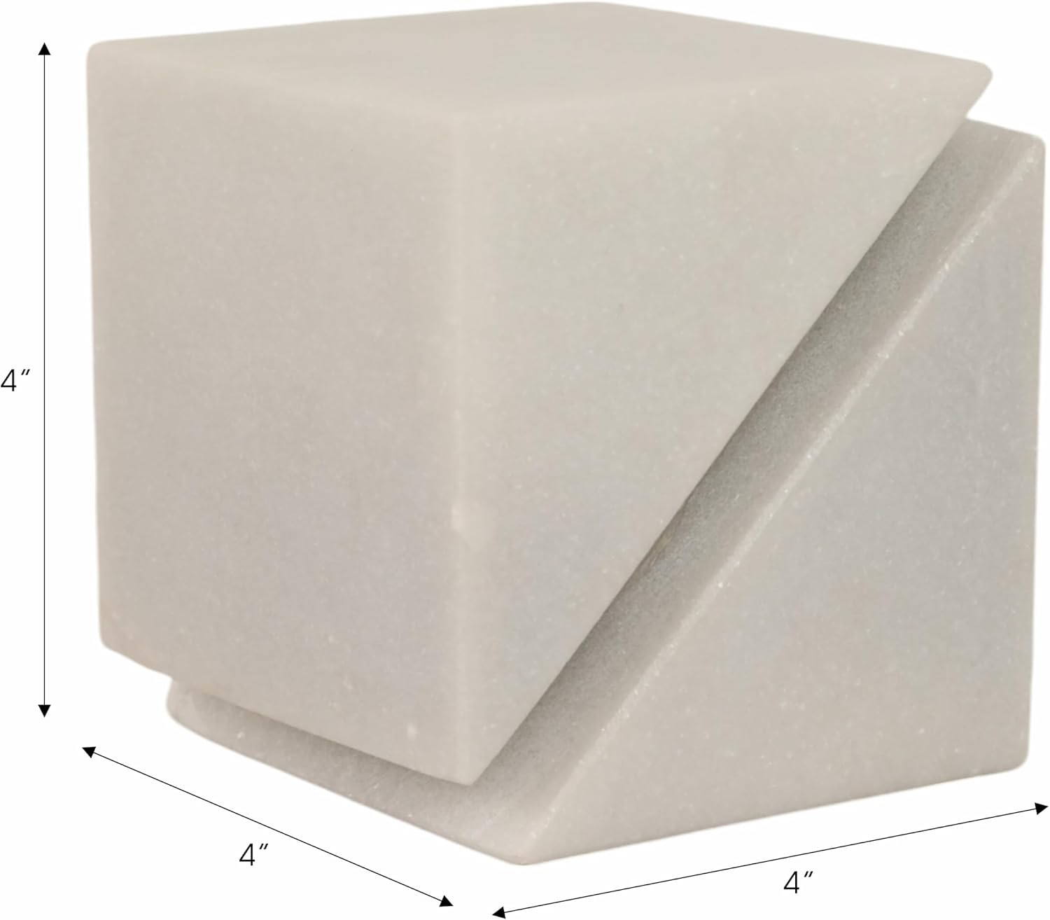 Marble Sculpture Cube / White / 4.0" H