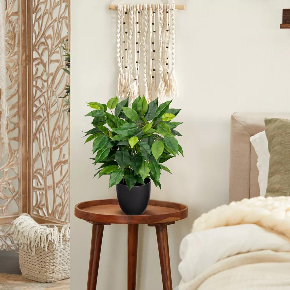Fake Plant 15.7" Artificial Plants Indoor Small Ficus Potted Plants Silk Plants Faux Topiary / Green