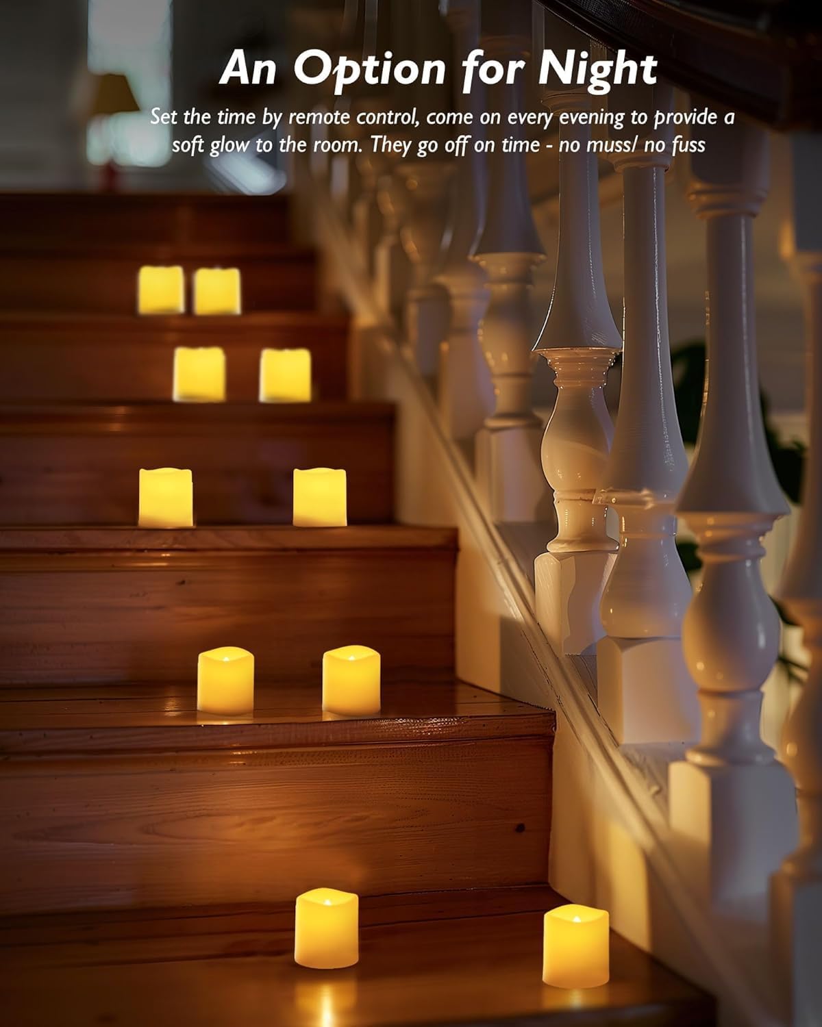 Homemory 24 Pack Flameless LED Votive Tealight Candles with Timer Remote | 2/4/6/8h timer remote included, 400hr CR2450