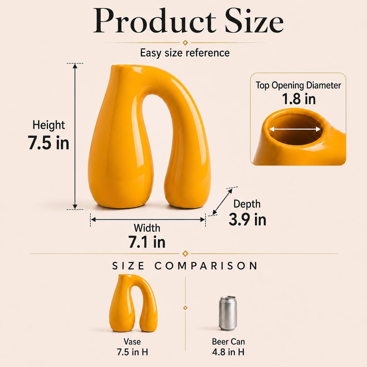 Ceramic Decorative Vase / Yellow