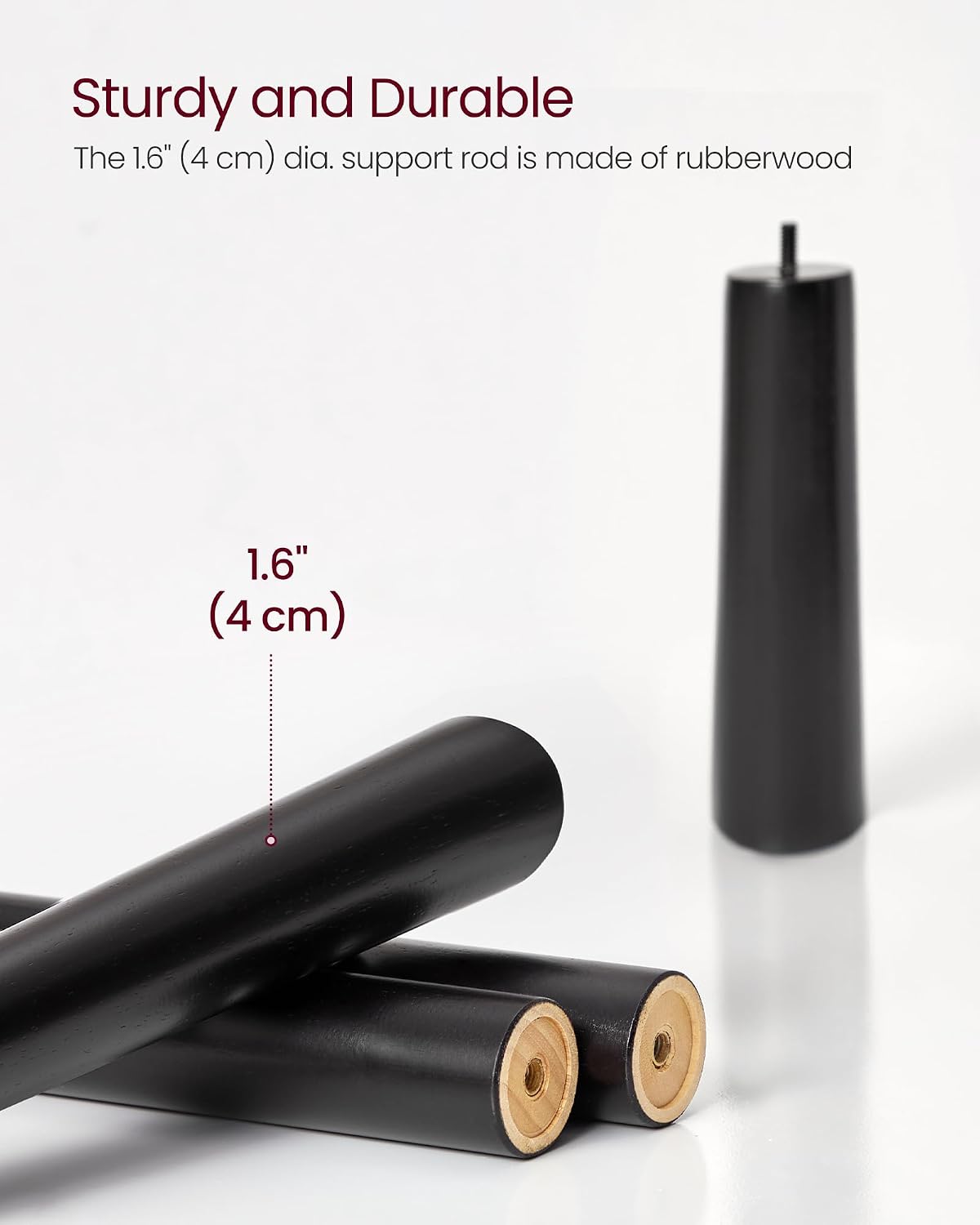 VASAGLE Solid Wood Coat Rack, Free Standing Tree-Shaped Coat Rack with 8 Hooks, 3 Height Options, for Clothes, Hats