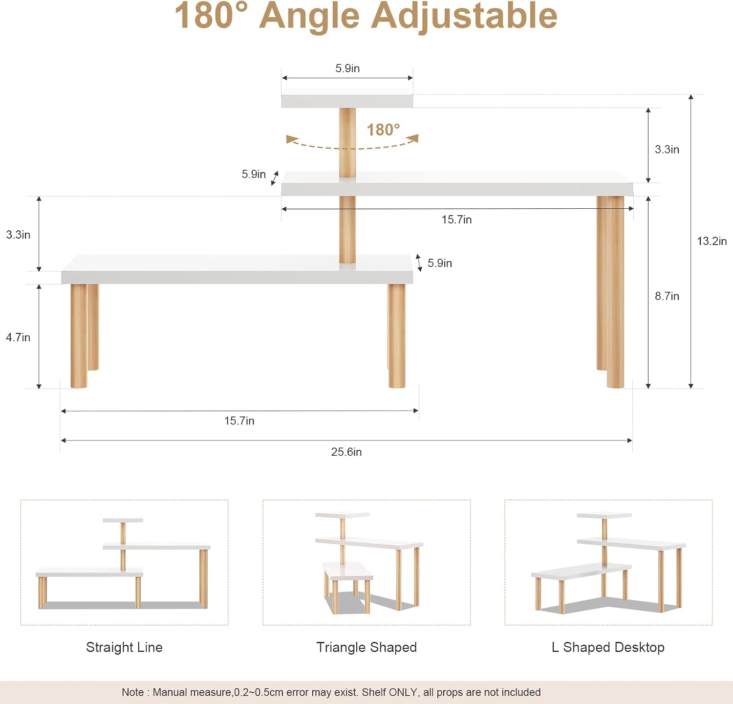 Small Plant Stand Shelf ,3 Tiers Wood Long Desktop Flower Pot Holder | Plant Shel for Window Sill,Table ,Countertop