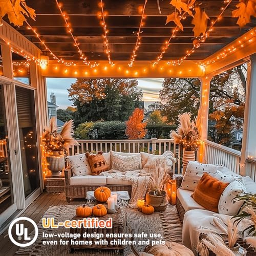 JMEXSUSS 300 LED Orange Lights for Halloween Indoor Outdoor Decor