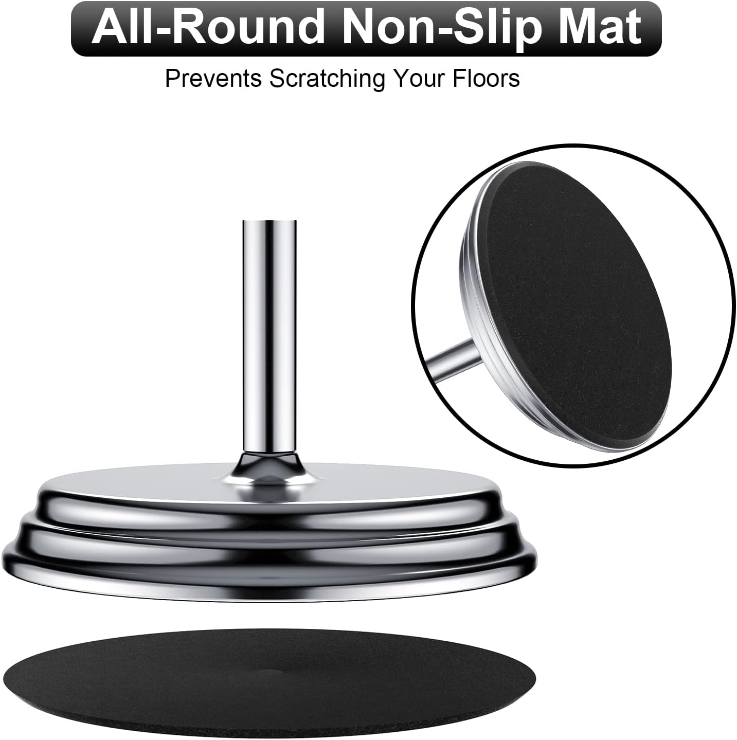 KASUNTO Toilet Paper Holder with Rustproof, Metal Free Standing Toilet Paper Stand Storage for Bathroom, Tissue Paper