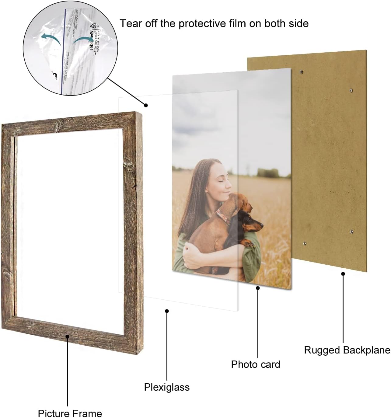 DABLUE Rustic Brown 24x36 Frames 2 Pack, Suitable for Posters and Wall Art | Warm rustic brown tone fits most interior