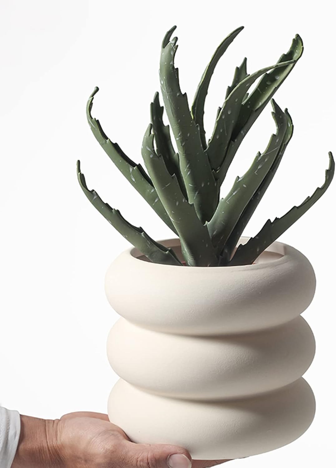 Ceramic Plant Pot Indoor / Beige-unglazed / 6.5inch