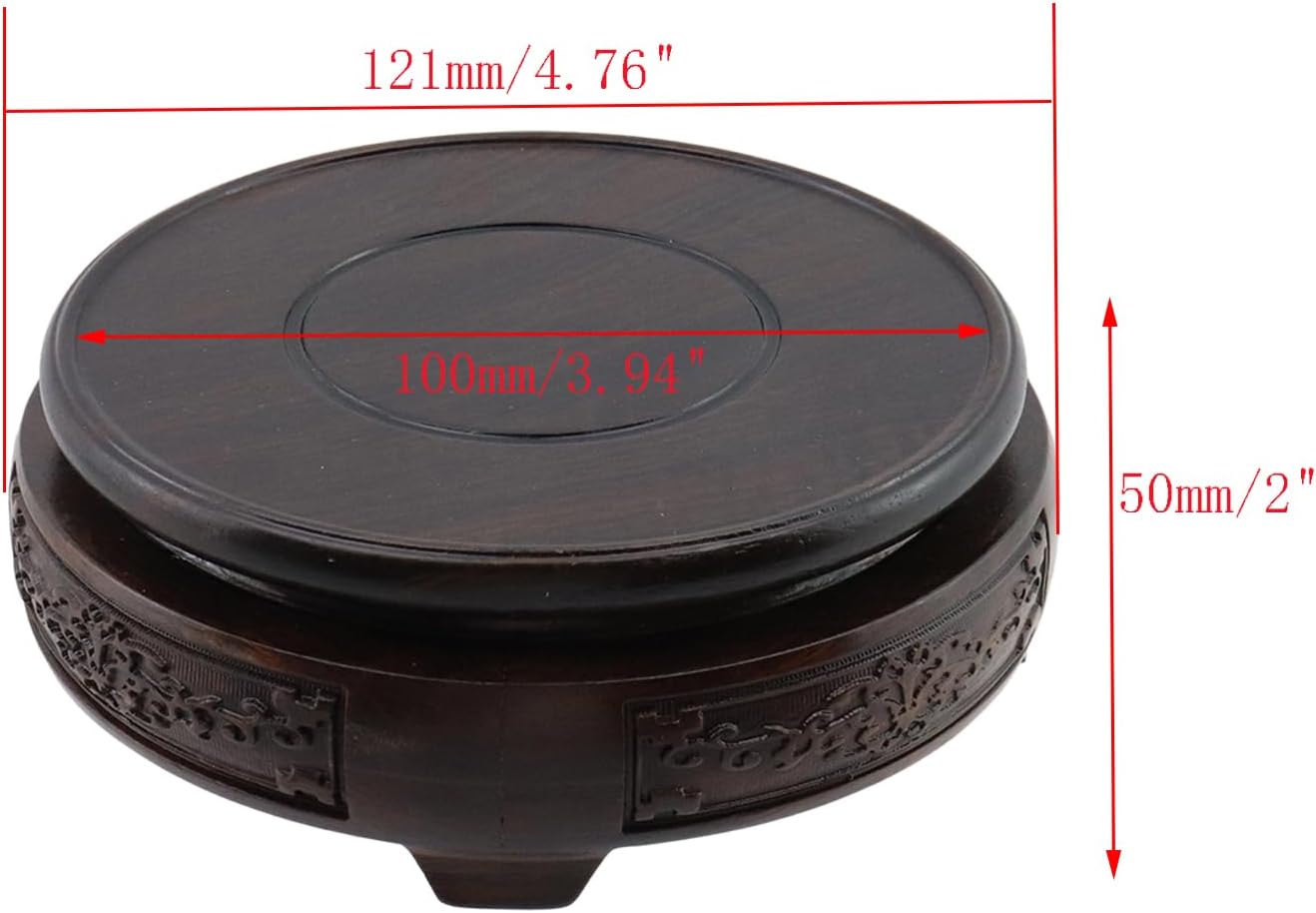 Wooden Display Stand Base " Wood Carved Craft Pedestal Traditional Wooden Base / 4 x 4 / Round