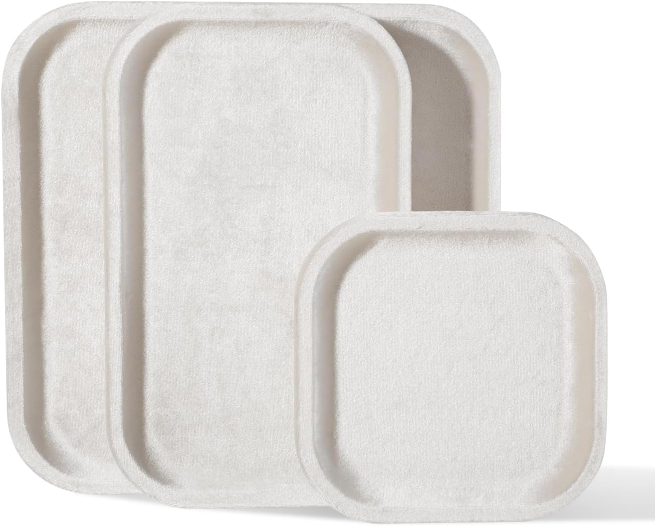 Resilient Velvet Jewelry Display Tray for Ring Earrings Bracelet Necklace / Light Beige / 4.7 x 4.7