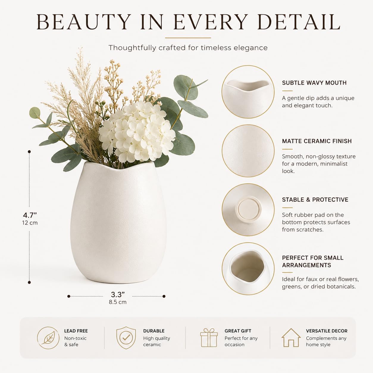 Blueprint Ceramic Vase / Modern Decorative Flower Vase