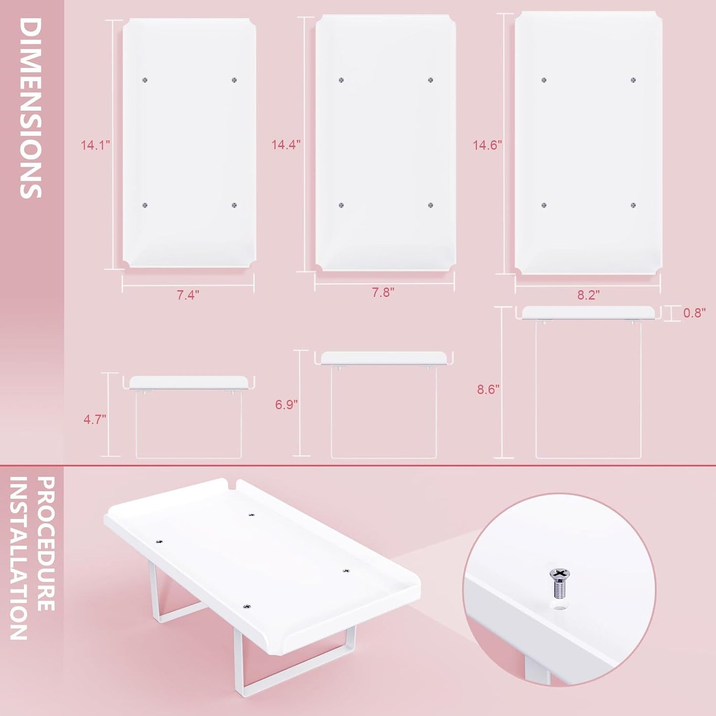 Bakzon 3 Pieces Cupcake Stand Holder, White Acrylic Dessert Table Display Set with Iron Support Legs for Birthday Candy