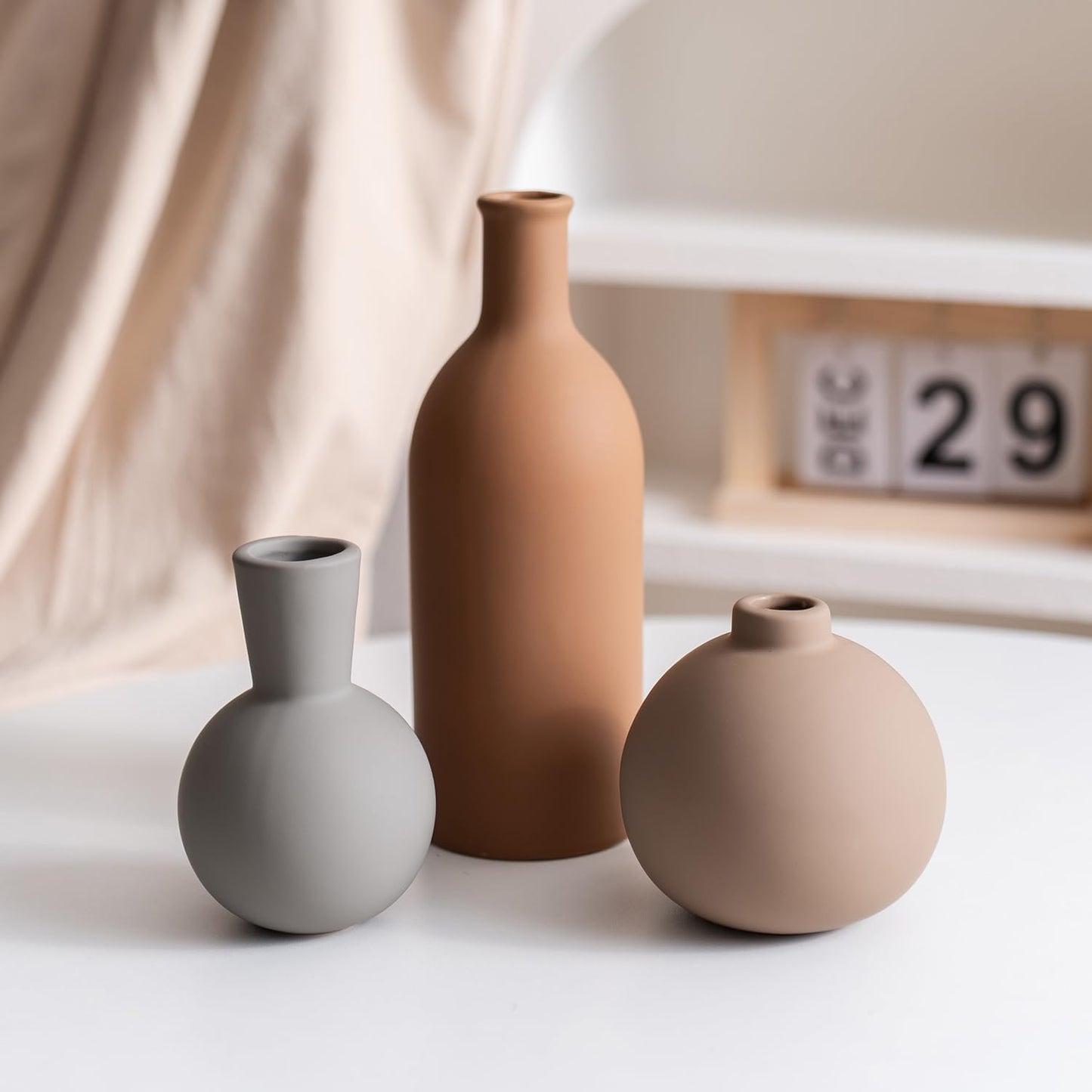 Ceramic Vase / Coffee Mix Set - Gray / Set of 3