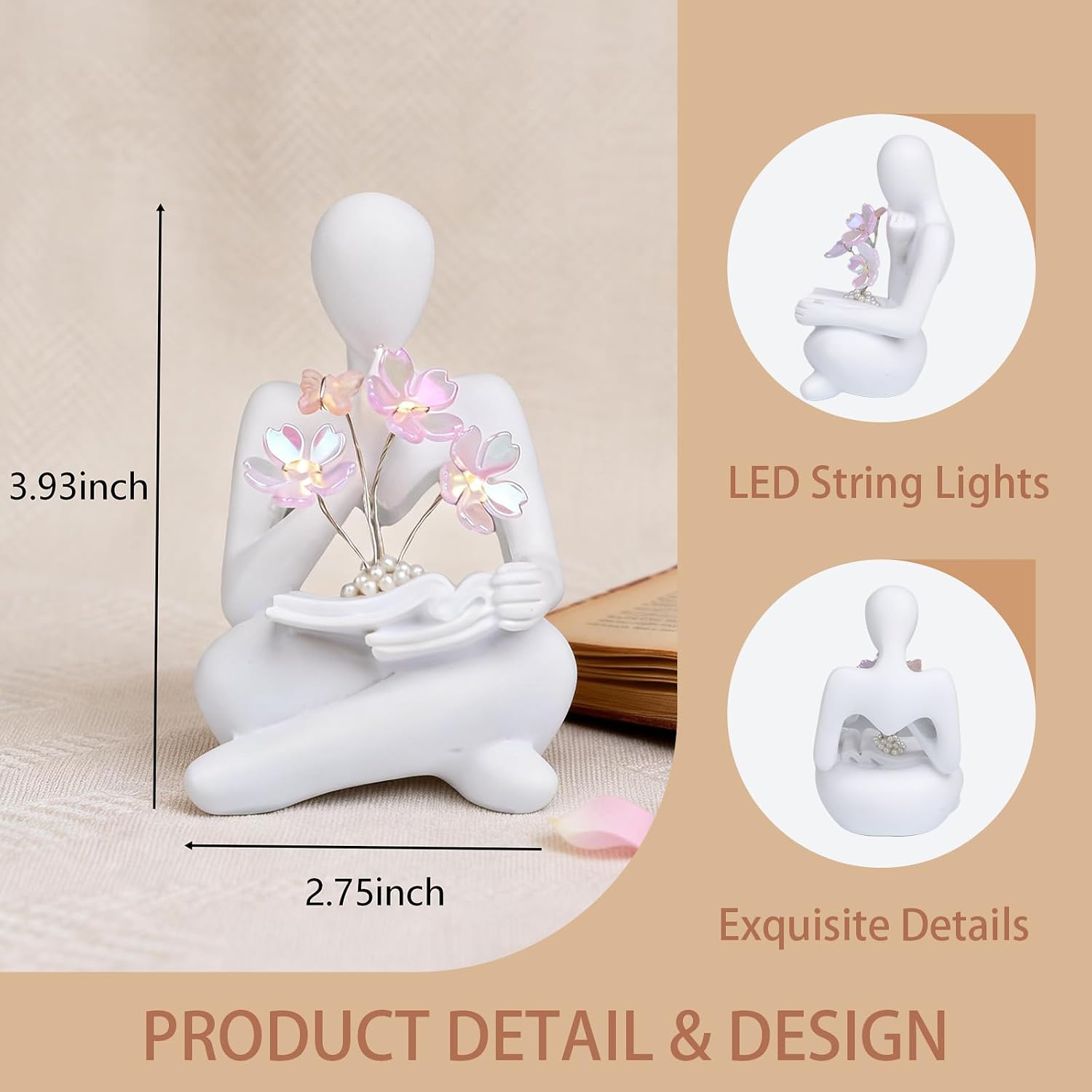 Battery Powered Night Light & Modern Adornos para Sala
