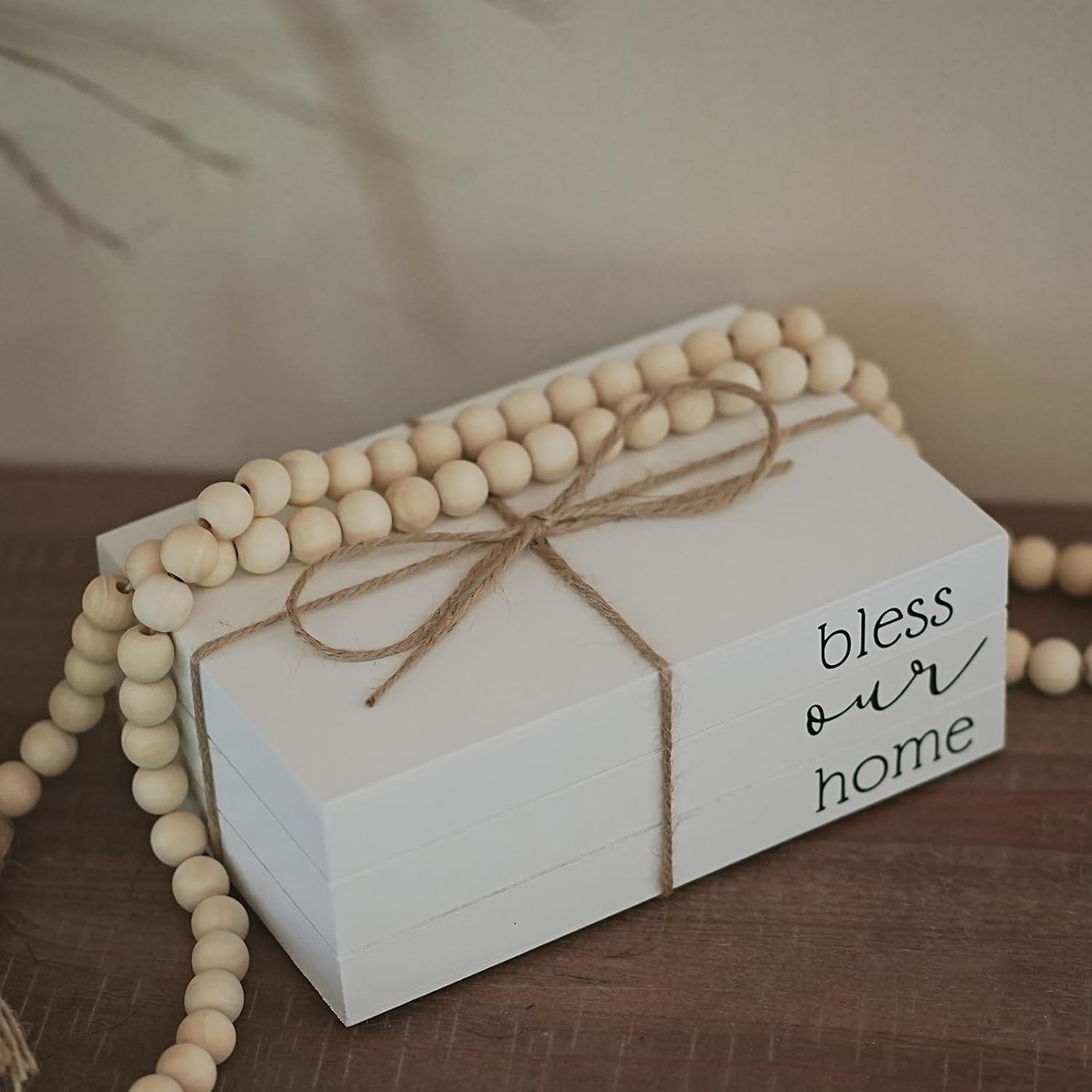 Wooden Faux Book for Decoration / Bless Our Home