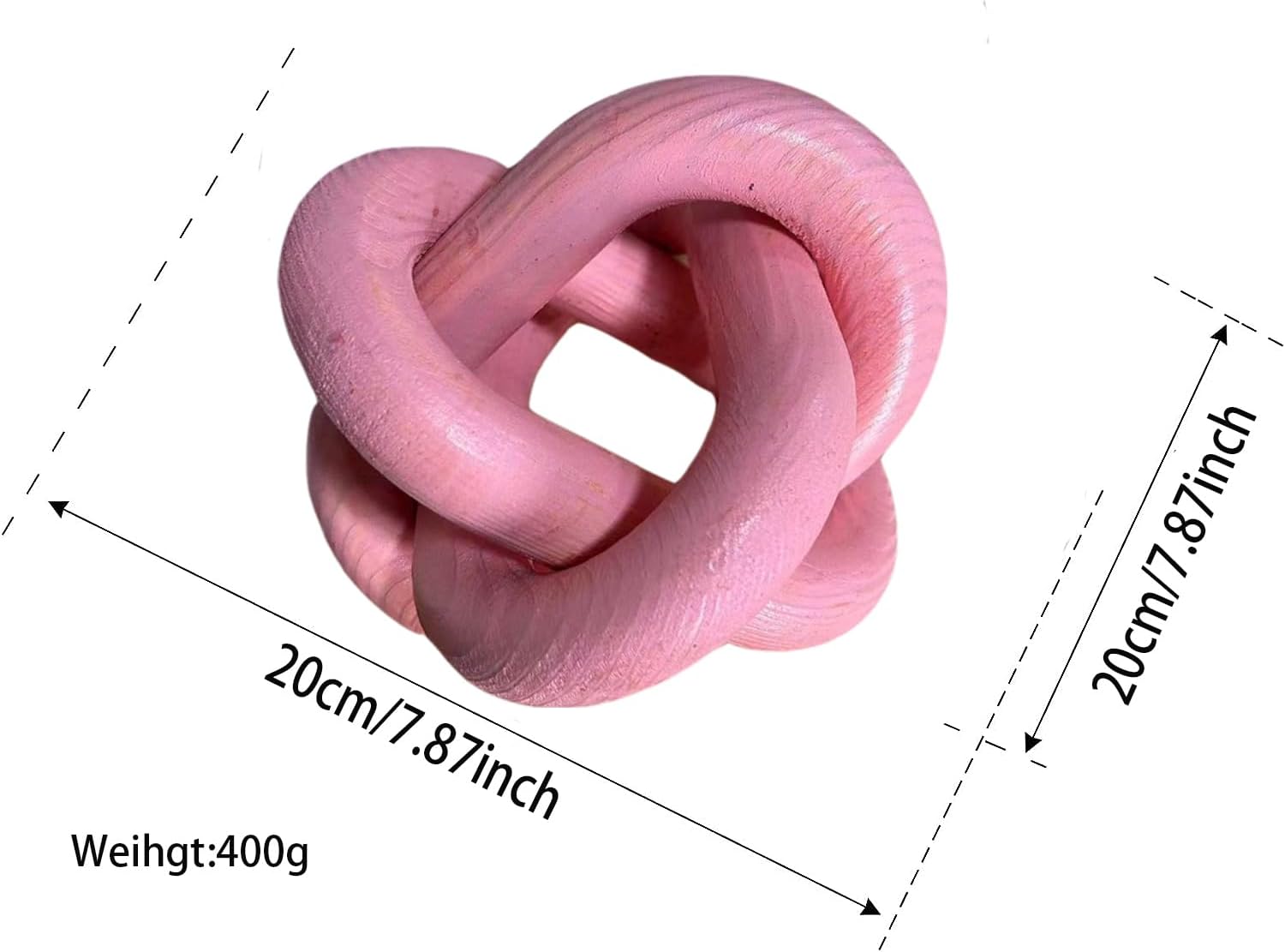 Wood Knot Chain Link Decor / Pink