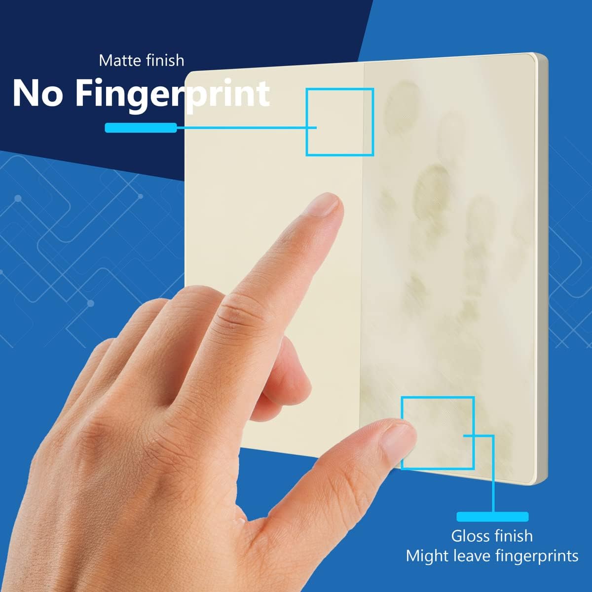 LIDER Double Blank Wall Plate, Screwless Design, Midsize, 2-Gang, 10-Pack | Temperature And Impact Resistant, Matte