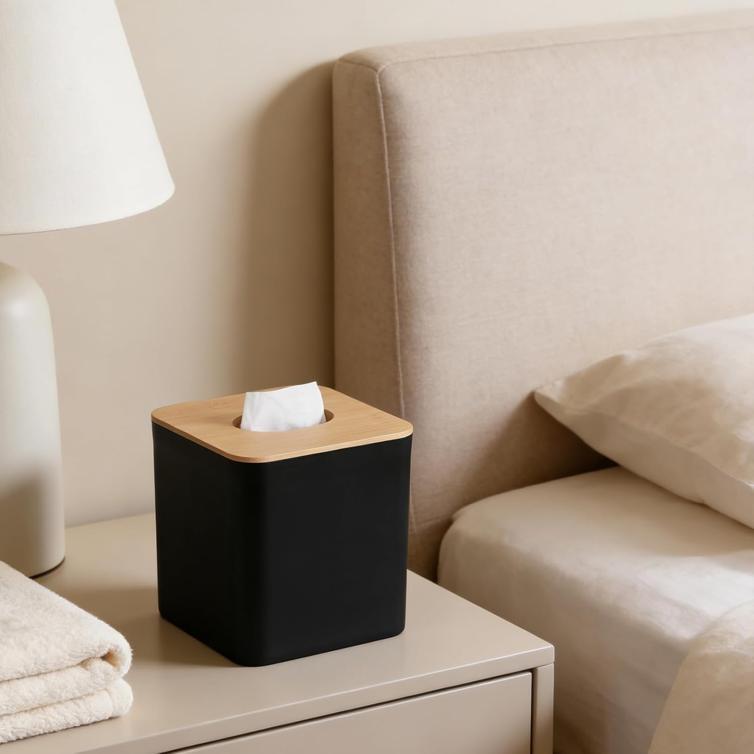 Tissue Box Cover / Black / 5.5" Square