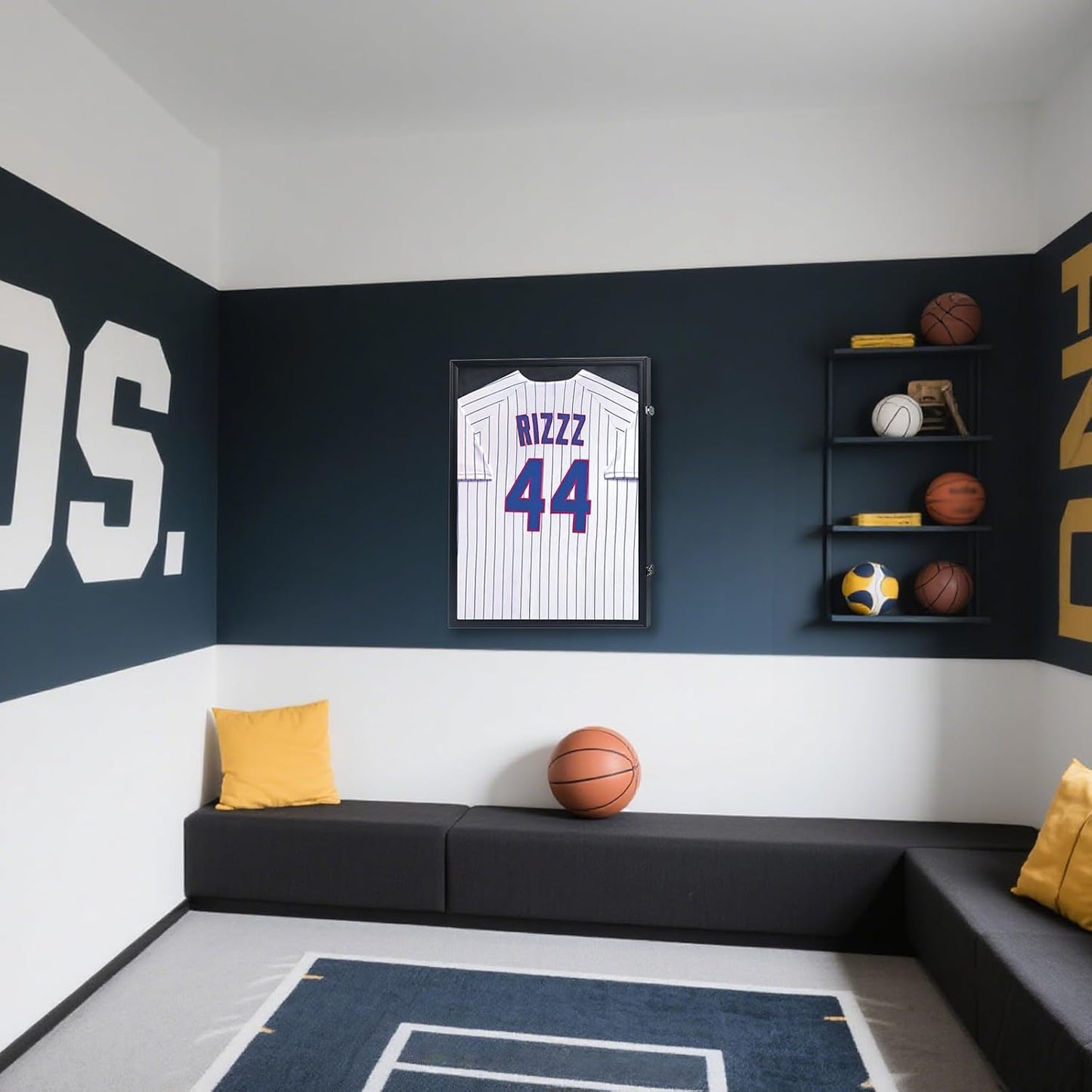 IHEIPYE Jersey Display Case Jersey Frame Large Shadow Box Black | Lockable, UV Protection, Hanger, Baseball Basketball