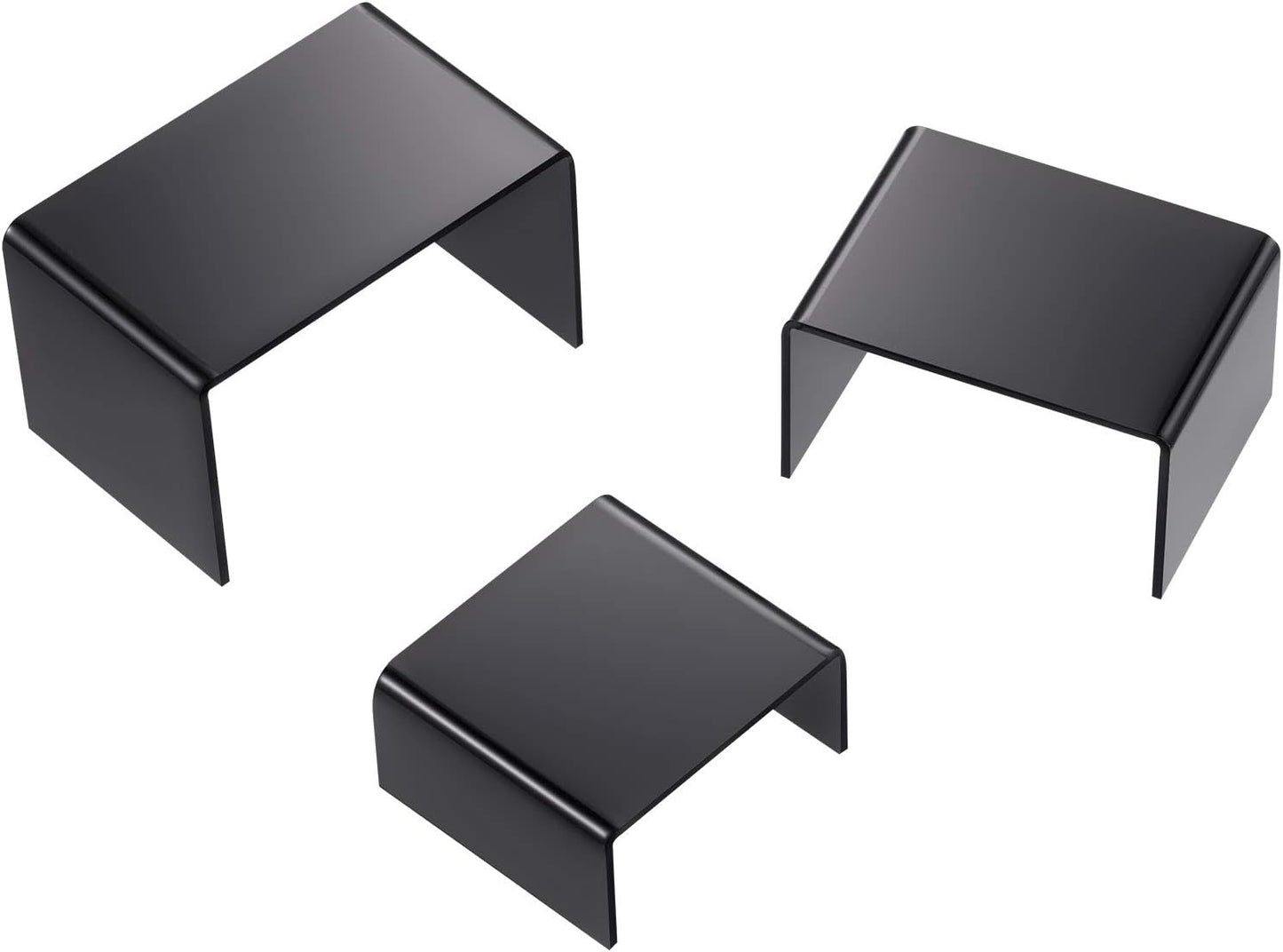 Product Stand / Acrylic Display Risers / Black / Small Set / Set of 2