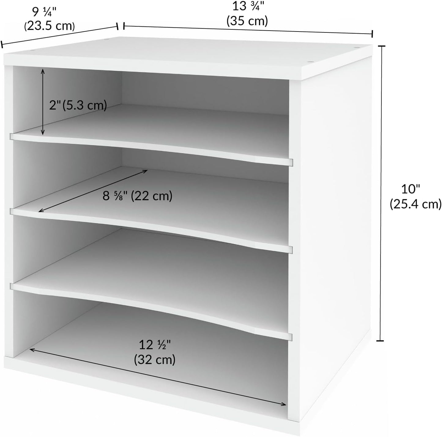 Ballucci 4-Tier Paper Organizer for Desk, Stackable Organizer Tray, Desk Storage Shelves, Stacking Letter Paper Tray