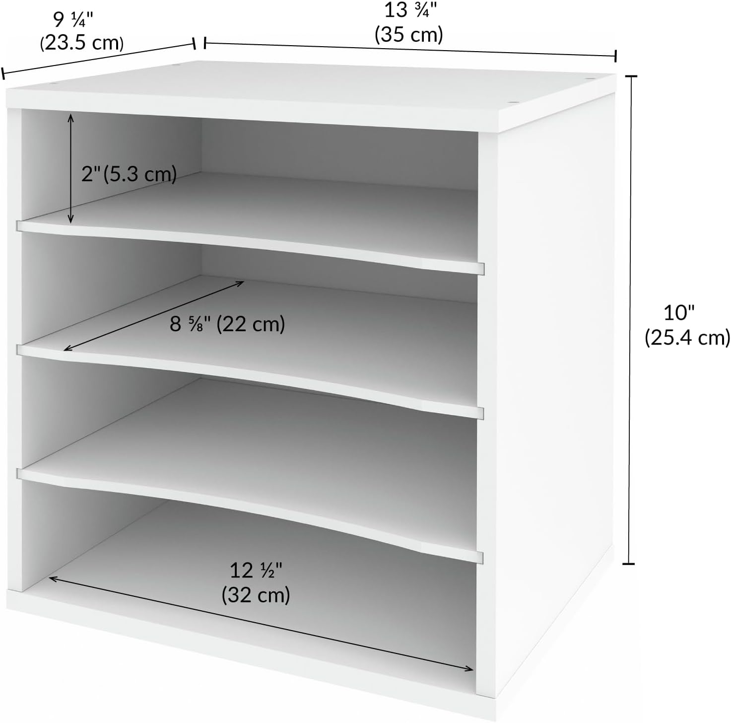 Ballucci 4-Tier Paper Organizer for Desk, Stackable Organizer Tray, Desk Storage Shelves, Stacking Letter Paper Tray