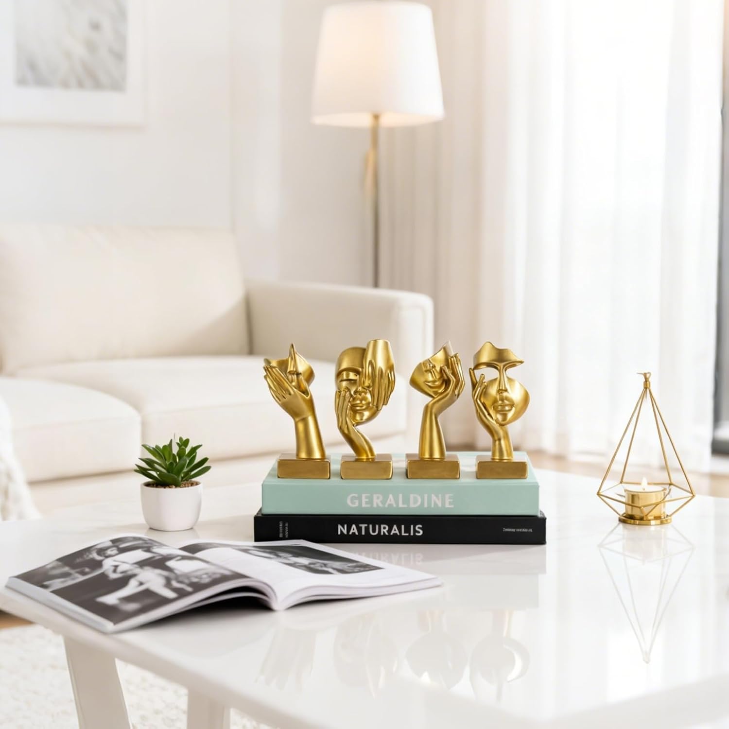Abstract Thinker Figurine / Gold / Set of 4