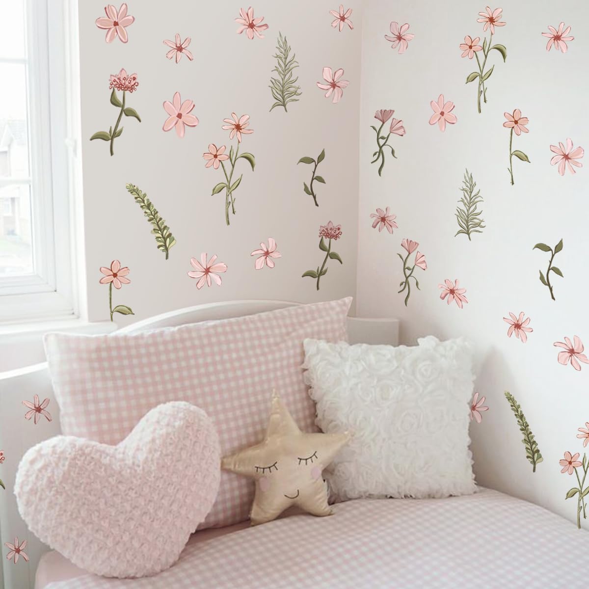 Boho Watercolor Flower Wall Stickers / Flower Wall Stickers-6591