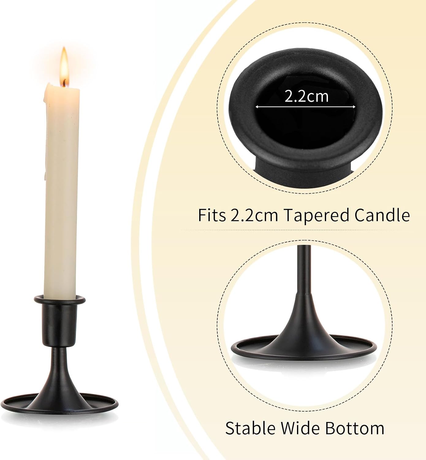 Black Candlestick Candle Holders for Taper ：12 PCS Romadedi Candle Stick Holder Set Vintage Table Centerpiece Halloween