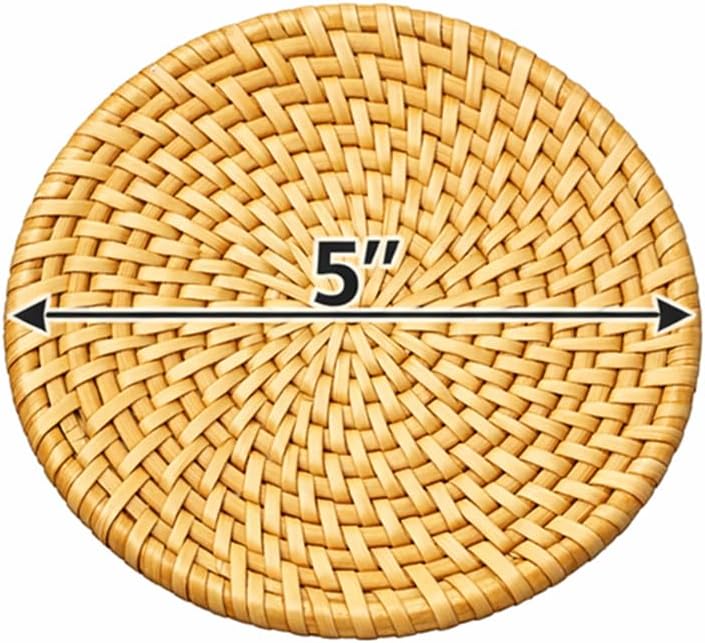 Coaster Set Without Holder / 5 Inches / 5" Without Holder / Natural / Set of 6