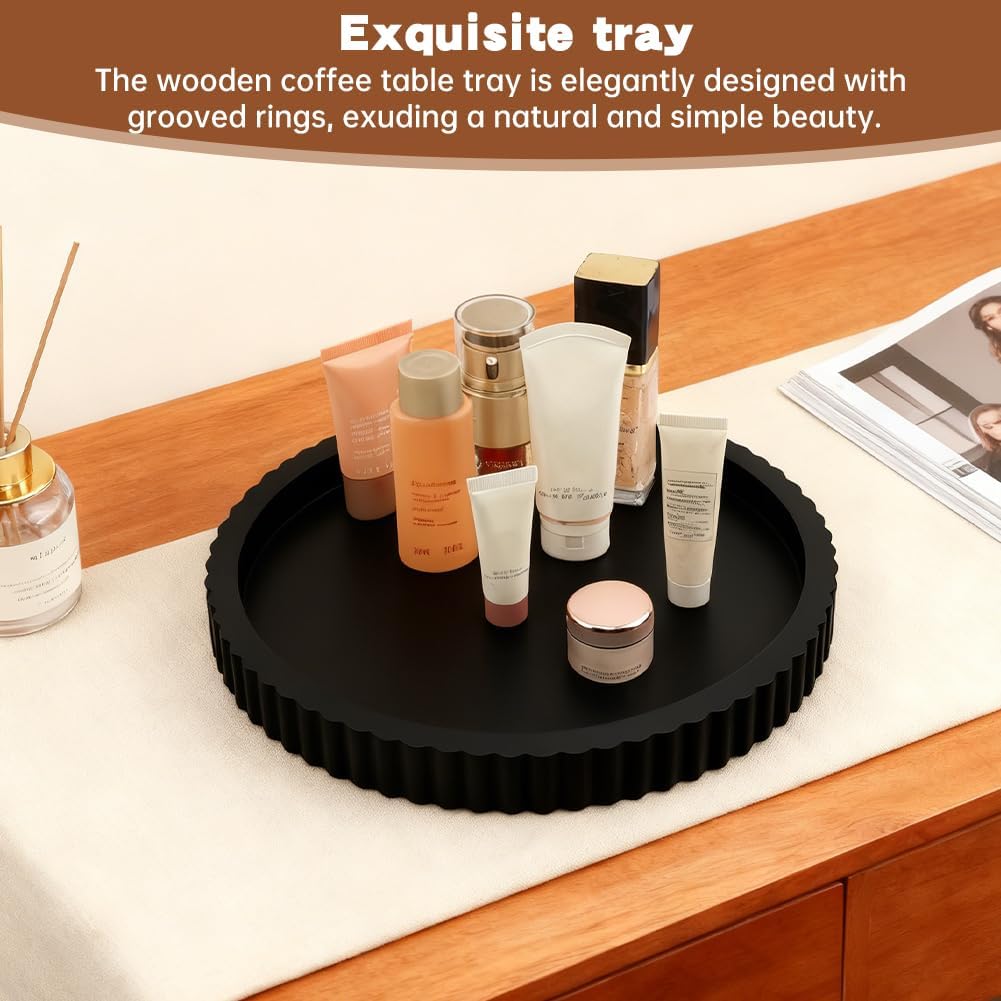 Decorative Tray & Coaster Set / Black / Set of 2