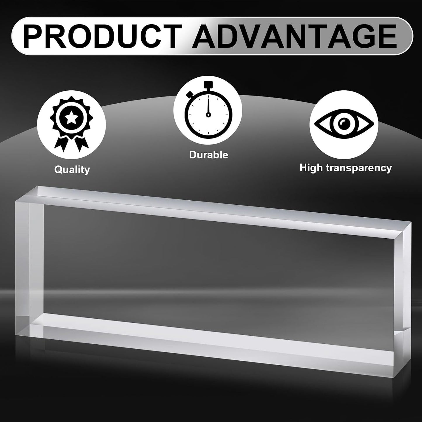 Yousoontic 2 Pcs Clear Acrylic Blocks for Display Blank Name Plate Block Cube Display Stand for Wedding Props