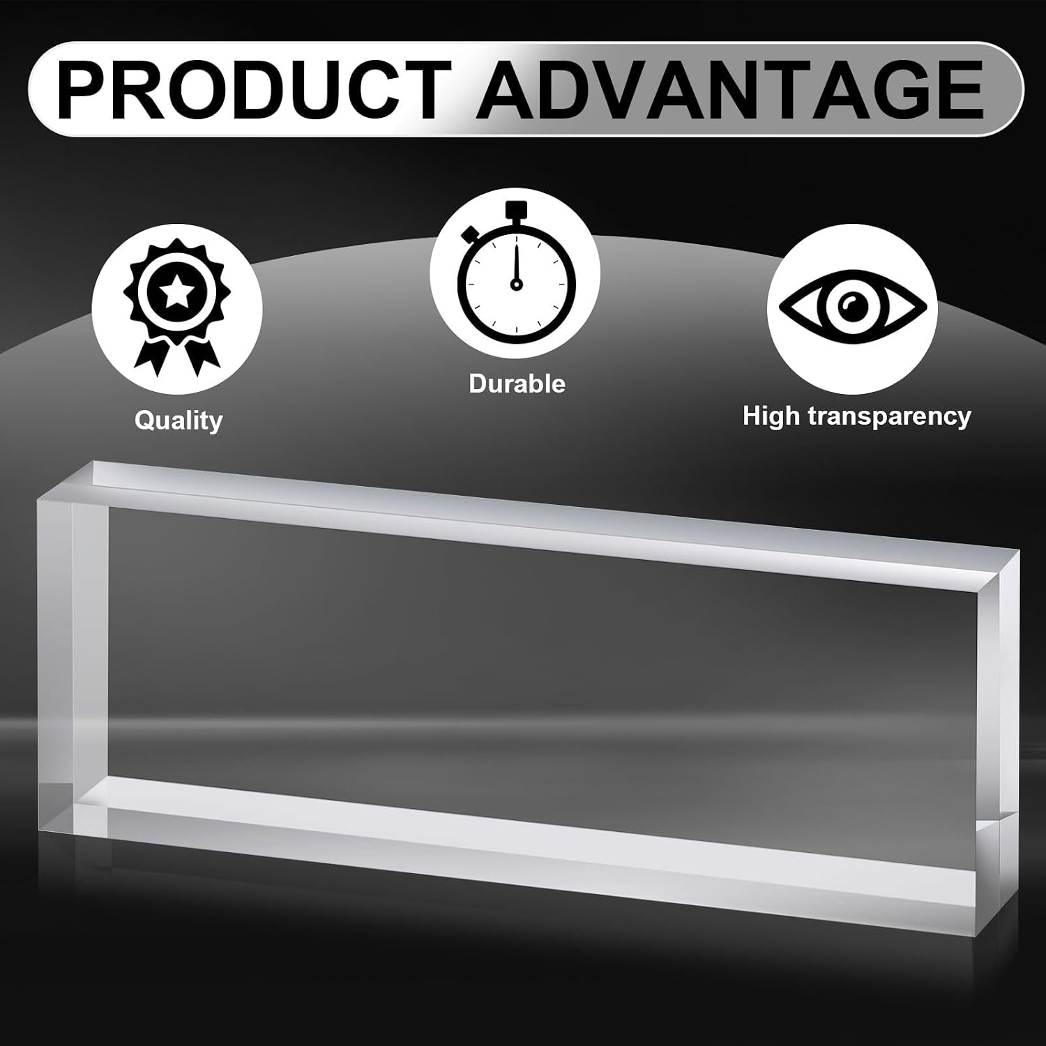 Yousoontic 2 Pcs Clear Acrylic Blocks for Display Blank Name Plate Block Cube Display Stand for Wedding Props
