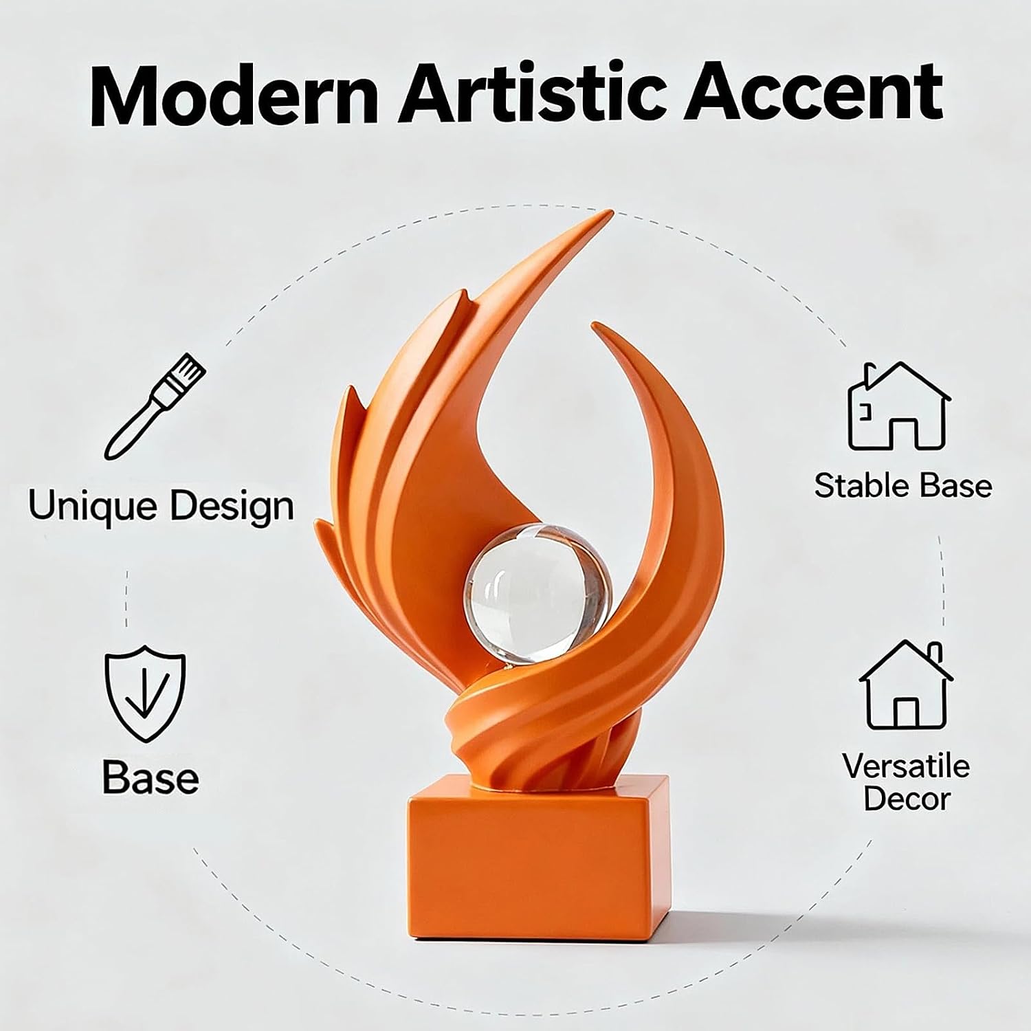 Modern Art Statue Decor / Orange