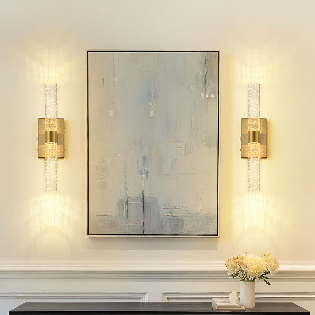 Battery Operated Wall Sconces Set of 2, 20000mAh Rechargeable Wall Light | Remote Control 3000K-6000K Dimmable LED