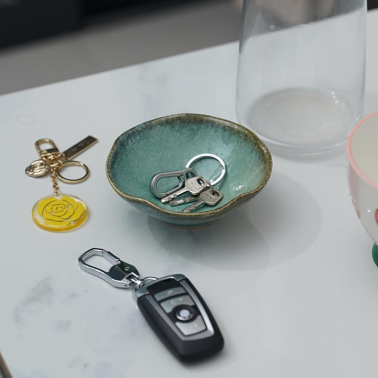 Trinket Holder / Ceramic Key Bowls for Entryway Table / Green