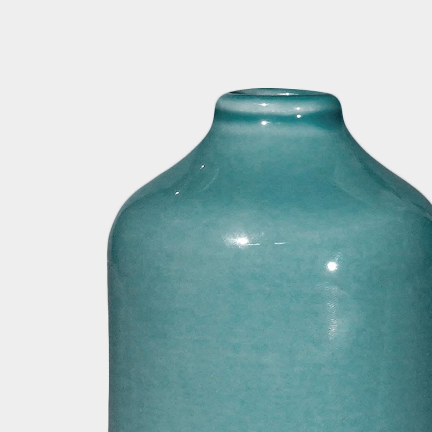 Small Blue Ceramic Vase / Teal Blue / 4 Inch