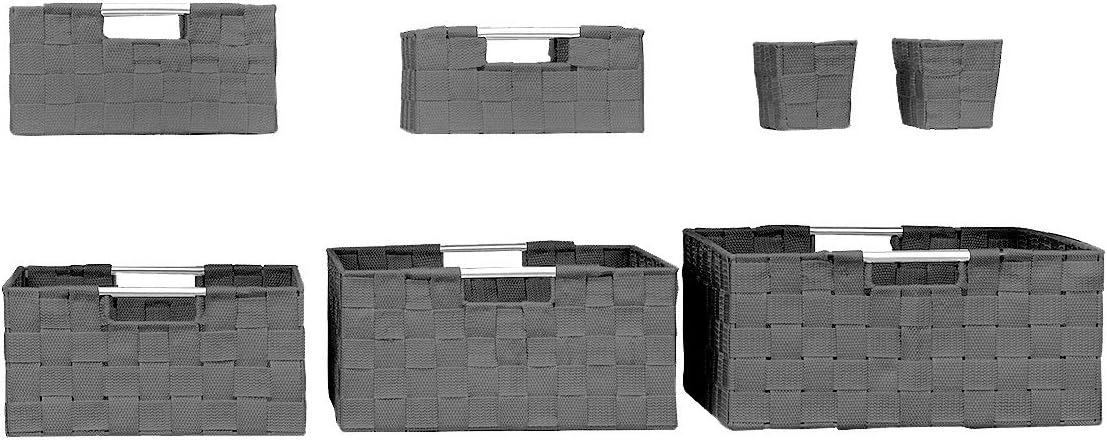 Linen Closet Organizers and Storage / 7 Piece - Grey / Set of 7