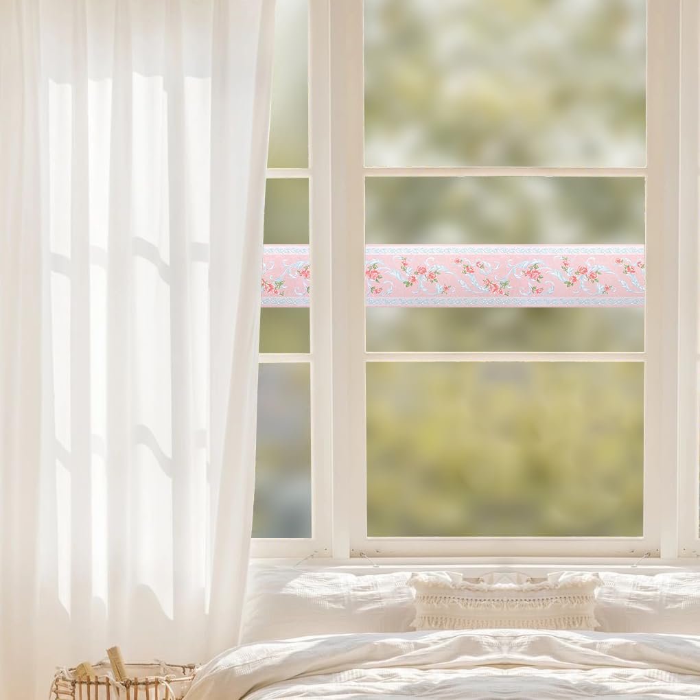 Flower Wallpaper Border Peel and Stick 3D Pattern Wall Decor Trim / Pink / 394 x 4.1