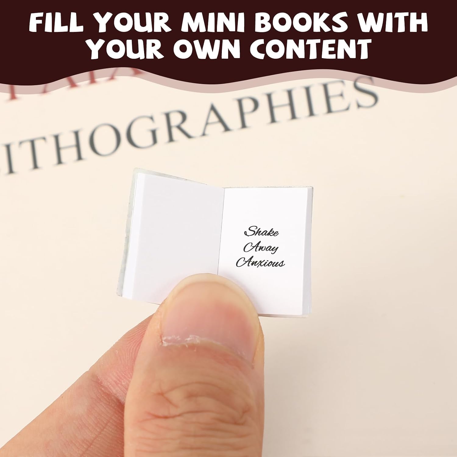 24 Real Mini Books Desk Decor / Red
