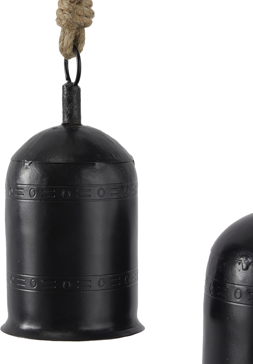 Deco 79 Metal Indoor Decorative Cow Bells Tibetan Inspired Meditation Bell with Jute Hanging Rope, Set of 3 Cow Bell