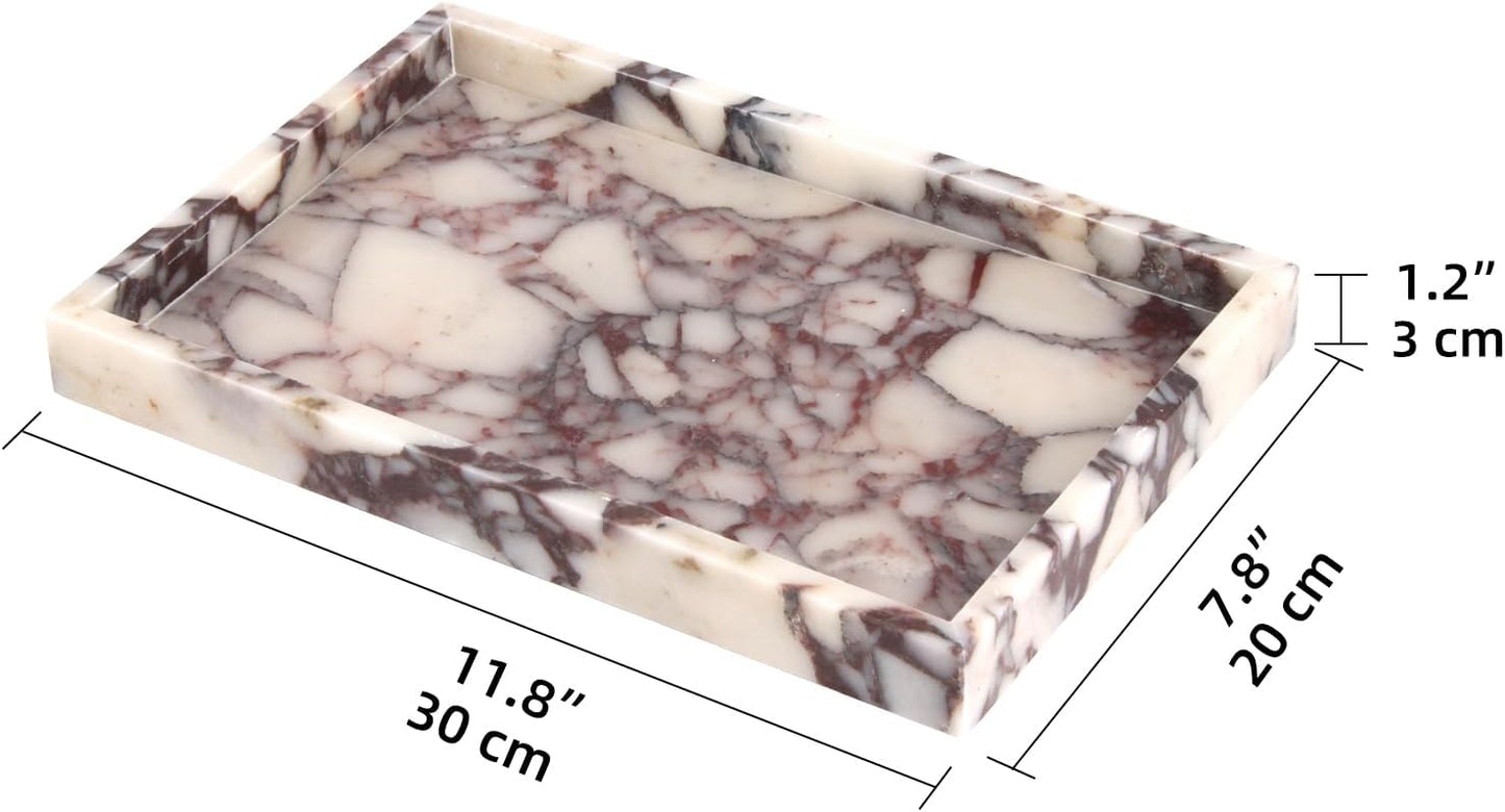 Marble Bathroom Vanity Tray / Calacatta Viola / 12 x 8 x 1.2 / Natural