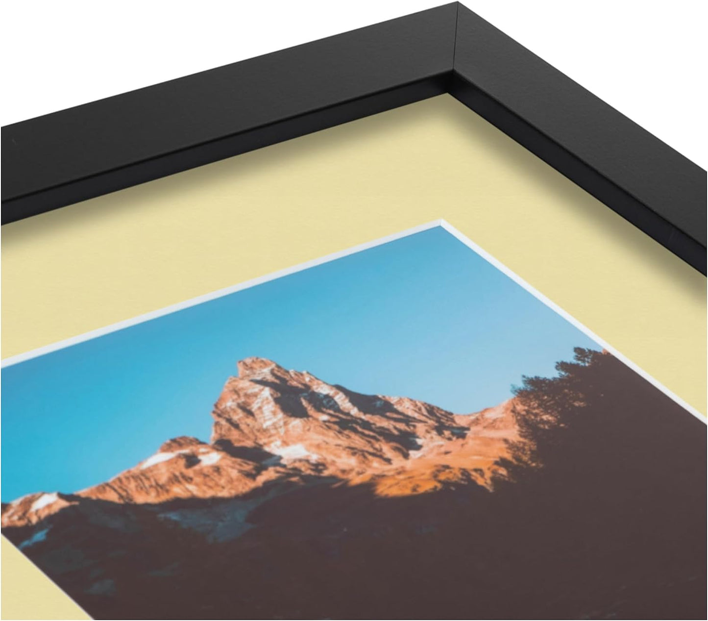 ArtToFrames Collage Picture Frame 3 Opening 3-5x7 Photo Frame | Made in USA | Black Frame Buttercup and Black Mats