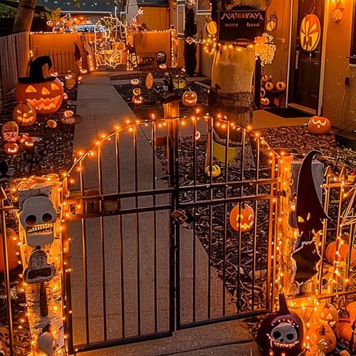 JMEXSUSS 163FT 8 Modes 500 LED Orange Halloween Lights Outdoor with Remote