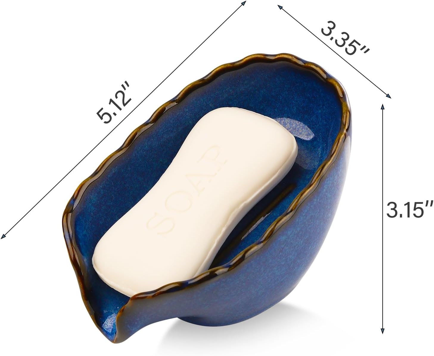 Dish Washing Soap Holder Ceramic Dish for Soap / Blue