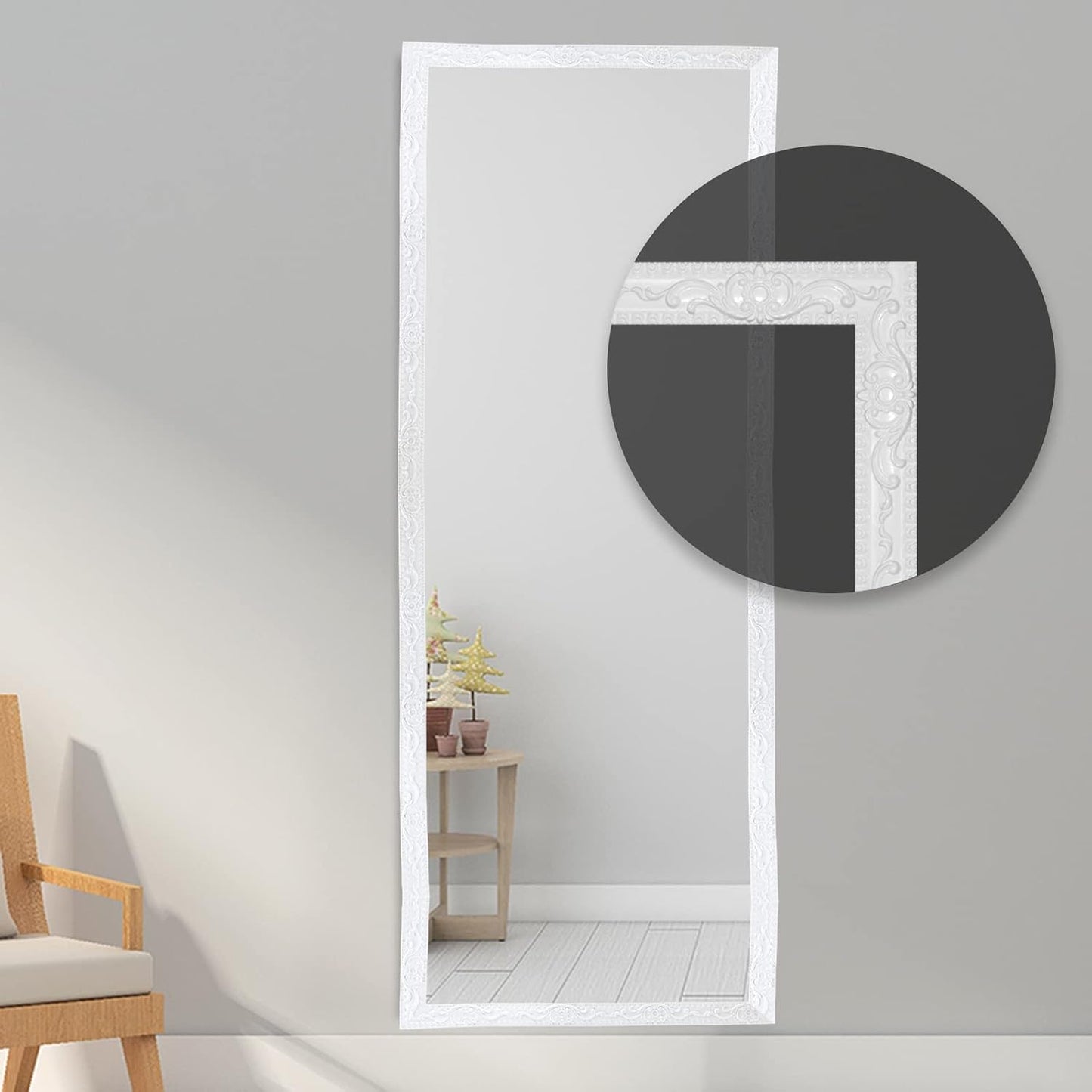 Crown Molding for Cabinet Mirror Frame Wall Edge Home Decor / 196.8 x 1.4 / White